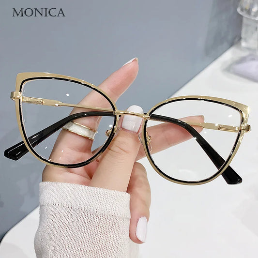 2024 Anti-blue Light Women Cat Eye Eyeglasses Frame Brand Designer Oversized Optical Glasses Frames Clear Glasses